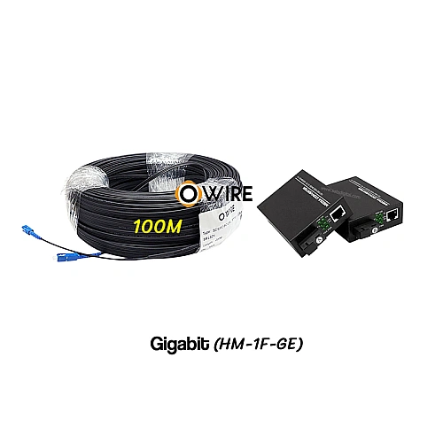 สายไฟเบอร์ออฟติก 1 Core 100 เมตร + Media BIDI 1G