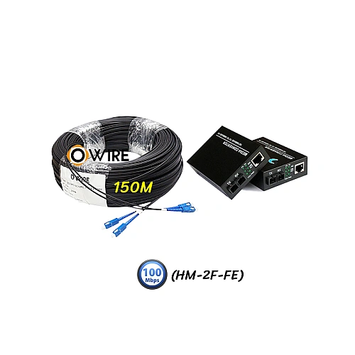 สายไฟเบอร์ออฟติก 2 Core 150 เมตร + Media DX 10/100