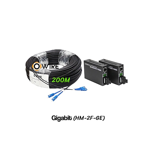 สายไฟเบอร์ออฟติก 2 Core 200 เมตร + Media DX 1G