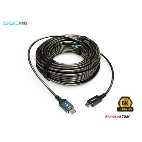 สาย HDMI Fiber SGO 8K@60Hz ยาว 15 เมตร (Armored) สาย HDMI Fiber SGO 8K@60Hz ยาว 15 เมตร (Armored)