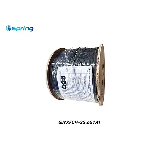 Spring สายไฟเบอร์ออฟติก SM 2C FRP, LSZH Flat Type (1KM)