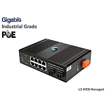 Managed L2 Gigabit IND PoE 8 Port + 2 SFP Uplink